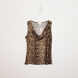 Dress Barn Leopard Scoop Neck Sleeveless Blouse